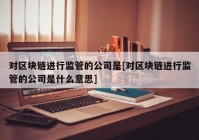 对区块链进行监管的公司是[对区块链进行监管的公司是什么意思]